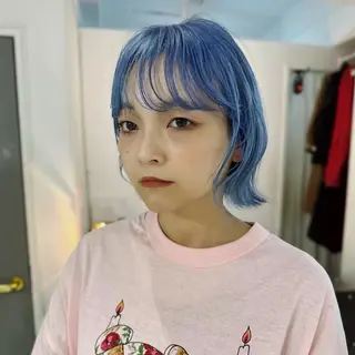 ミディアム カラー ☆RUO☆/ハイトー ンBob/デザインのヘアスタイル