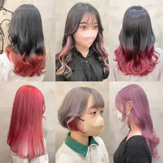 カラー 【ピンク/韓国ヘア/ ヘアセット】亜海のヘアスタイル