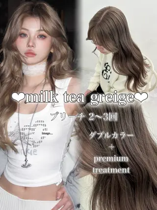 ロング 透明感ハイトーンヘア 🤍ririka🤍のヘアスタイル