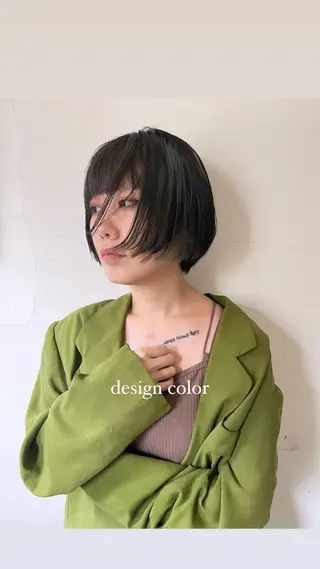 ミディアム カラー 🌱ぱっつとボブカ ット🌱/Ryotaのヘアスタイル