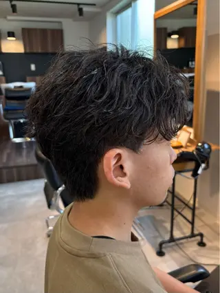 パーマ メンズ フェザーパーマ千葉駅 メンズサロン保立のヘアスタイル