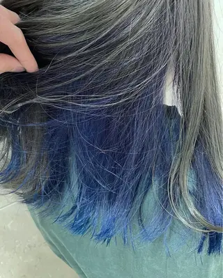 セミロング カラー 斉藤 貴也のヘアスタイル