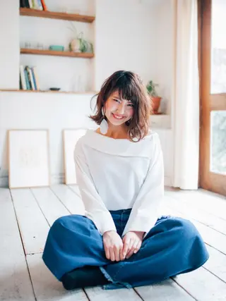 ミディアム カラー パーマ 松島祐介【店長／ トップディレクター】のヘアスタイル