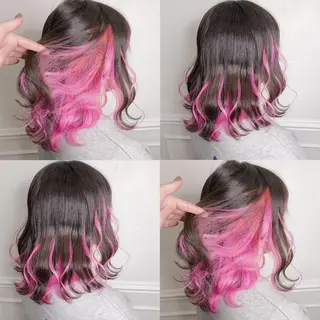 セミロング カラー ヘアアレンジ メンズ キッズ 💟Chloe原宿店 🩶ハイトーンのヘアスタイル