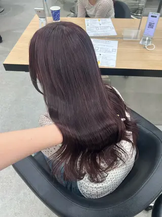 ロング カラー 💗愛され暖色💗 ピンク/レッド💗のヘアスタイル