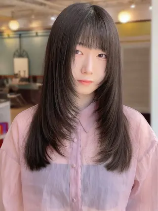 ロング カラー 大人可愛い透明感🌟 小顔・韓国髪🌟野中のヘアスタイル