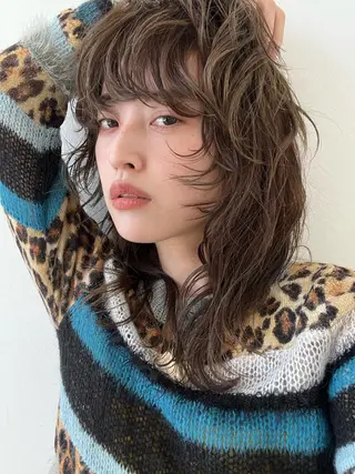 セミロング カラー 斎藤祐樹 /レイヤー/パーマのヘアスタイル