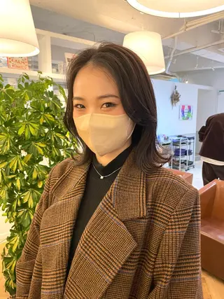 ミディアム カラー salowin梅田茶屋町north所属・くがれいじ 梅田/ショート/ボブのヘアスタイル