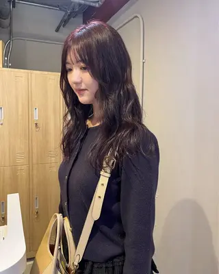 セミロング カラー ハッシュカット🐈 韓国レイヤー/ののかのヘアスタイル