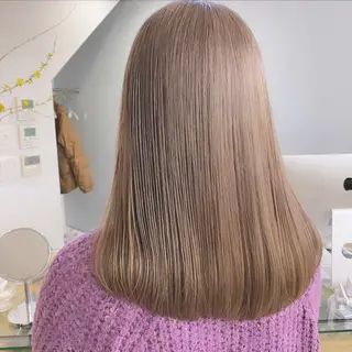 ミディアム カラー パーマ ヘアアレンジ メンズ キッズ ネイル アイブロウ 暖色系/透明感 治野心のヘアスタイル