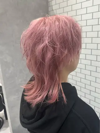 ミディアム メンズ 透明感/ブリーチ縮毛 /髪質改善/星野純一のヘアスタイル