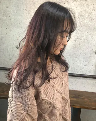 ミディアム カラー 江原 彩華のヘアスタイル