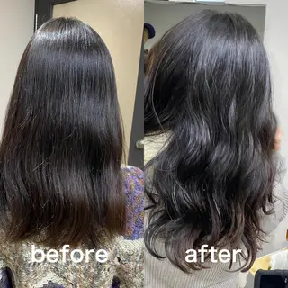 セミロング パーマ yeope所属・ハイトーンカラー ブリーチ専門・天神のヘアスタイル