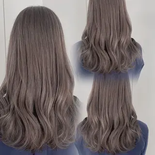 ロング カラー 透明感カラー グレージュ/あいのヘアスタイル