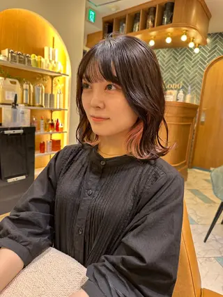 ミディアム レイヤーカット/艶カ ラー/chihiroのヘアスタイル