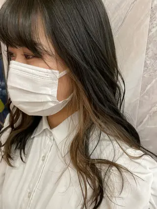 ミディアム カラー 島本 燎のヘアスタイル