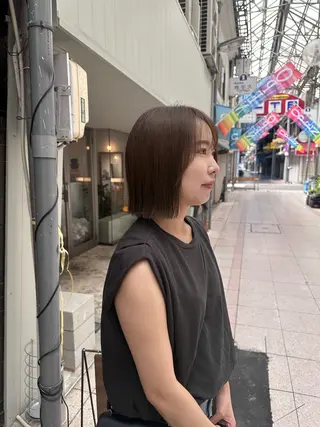 ショート t.hair垂門真吾 曲がる縮毛矯正/ボブのヘアスタイル