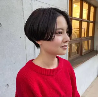 ショート カラー ポミエ恵比寿所属・ショートウルフくせ毛 お任せくださいのヘアスタイル