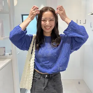 セミロング カラー パーマ お洒落パーマ/ 艶カラー/michiのヘアスタイル