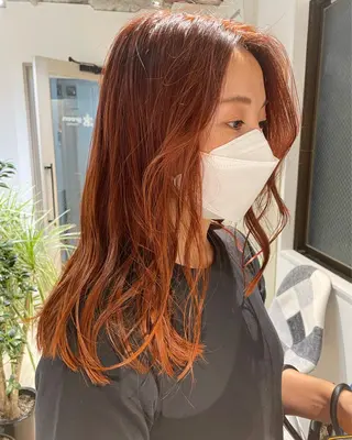 ロング カラー ヘアアレンジ 髪質改善カラー&TR 縮毛矯正/弱酸性矯正のヘアスタイル