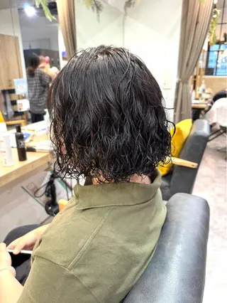 ショート パーマ 縮毛矯正/艶カラー/ ヘアメ/パーマひふみのヘアスタイル