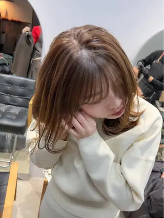 セミロング カラー le'a所属・谷町/Le'a /竹原しおなのヘアスタイル