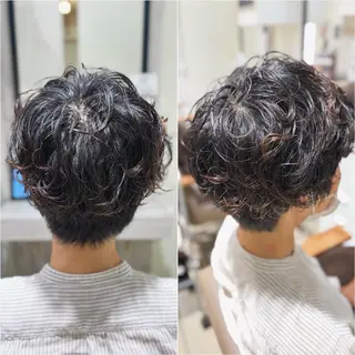ショート パーマ カットパーマ無料🌈 芝本晴奈🌼*･のヘアスタイル
