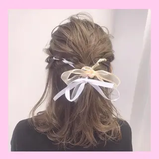 ヘアアレンジ SHIN/レイヤー カット×クロスパーマのヘアスタイル