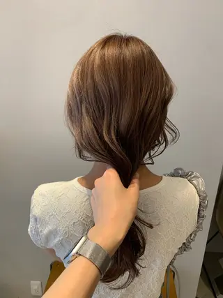 セミロング カラー ブリーチ/アレンジ 天満/chihiroのヘアスタイル