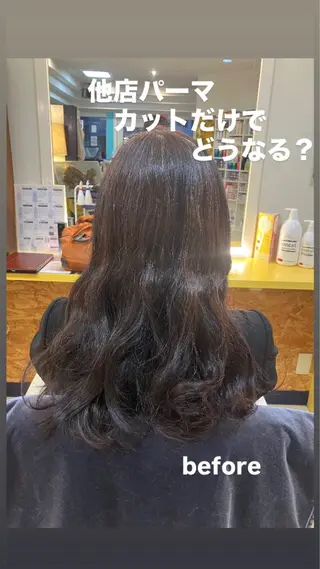 セミロング カラー 横田 尚登のヘアスタイル