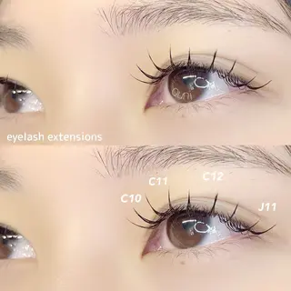 マツエク・マツパ Quni ☁️のマツエク・マツパデザイン