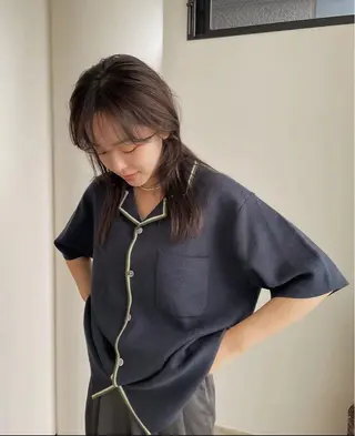 セミロング カラー kakeru パーマ特化美容師のヘアスタイル