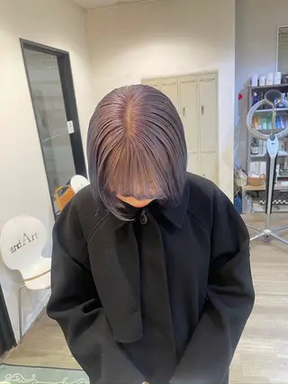 ミディアム 🎀ハイトーン/ 艶カラー/夕月🎀のヘアスタイル