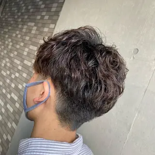 ショート パーマ メンズ インナーカラー指名 No.1菊池柊真のヘアスタイル