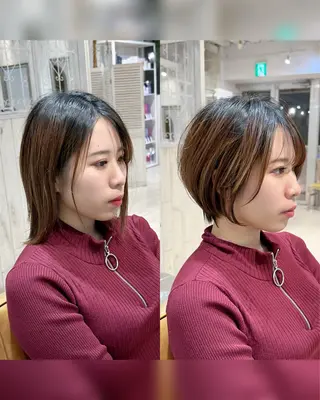 ショート 縮毛矯正/ショート/ レイヤー/畑中正敏のヘアスタイル