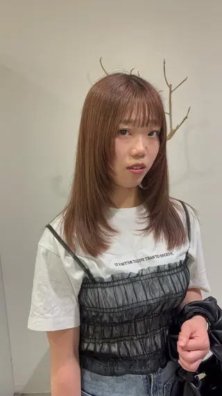 セミロング CHAINON×FeM#所属・名駅/sHiHo/透 明感カラー✨🎀/のヘアスタイル