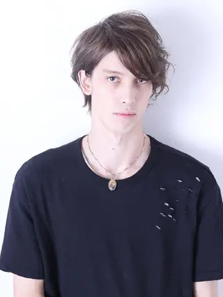 ミディアム パーマ メンズ カラー TV出演&受賞歴有☆ 宮本輝正のヘアスタイル