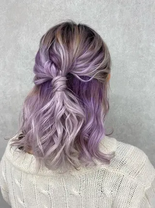 ミディアム ヘアアレンジ N/デザインカラー 🌿ナギのヘアスタイル