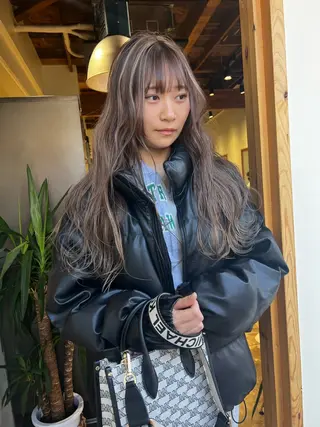 ロング カラー nishido ハイライト/メンズのヘアスタイル