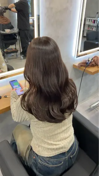 ロング カラー ヘアアレンジ レイヤーカット×透明 感カラーHAYATOのヘアスタイル
