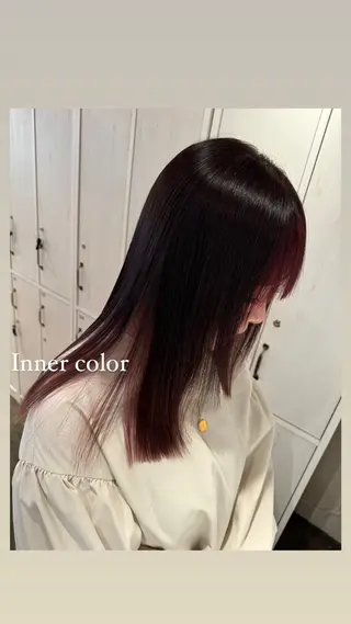 ロング カラー ハイライト/インナー /ブリーチ/レイヤーのヘアスタイル