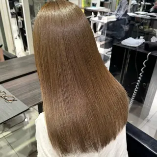 セミロング カラー ヘアアレンジ ブリーチなしカラー /ベージュ/安形翔のヘアスタイル