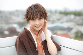ショート 髪質改善ストレート、 カラー清野雄大のヘアスタイル