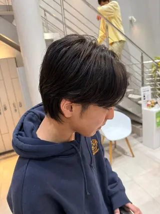 パーマ メンズ エマ ピボット 中川店所属・富原崇太/切りっぱな しボブ/透明感カラーのヘアスタイル