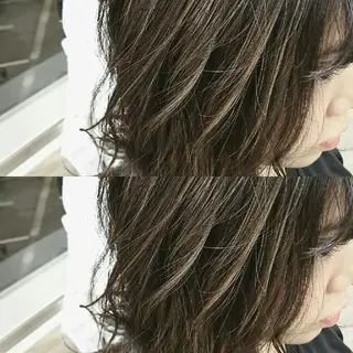 ミディアム Luisハイライト　 喜連瓜破、髪質改善のヘアスタイル