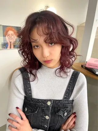 ミディアム カラー tonari所属・ブリーチモデル/ カットモデル/Riaのヘアスタイル