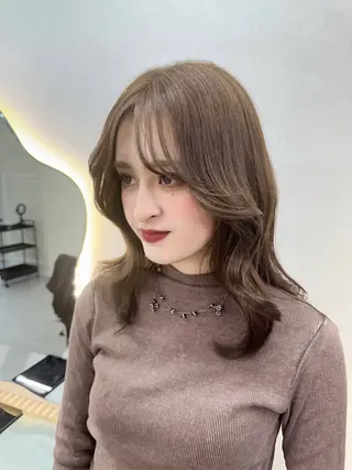 ミディアム カラー Rio🎀 艶カラー/韓国のヘアスタイル