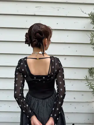 セミロング ヘアアレンジ お呼ばれヘアアレンジ mina🌷のヘアスタイル