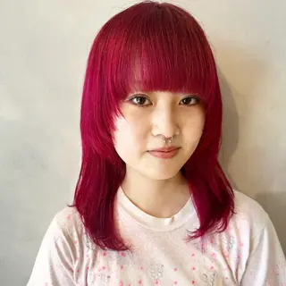 ミディアム カラー デザインカラー/パー マ🦖外岡咲希🦖のヘアスタイル