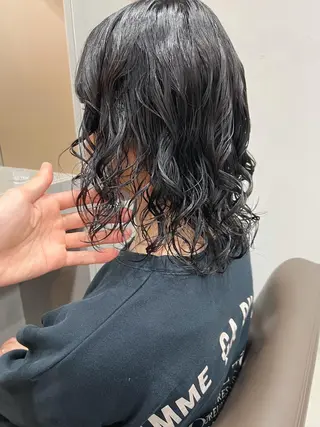 ミディアム パーマ ボブパーマコテ巻き風 パーマNo1深江秀平のヘアスタイル